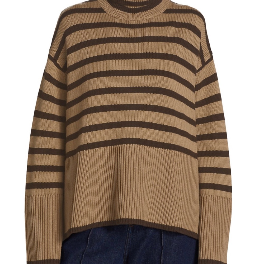Toteme Striped Boxy Turtleneck Sweater
